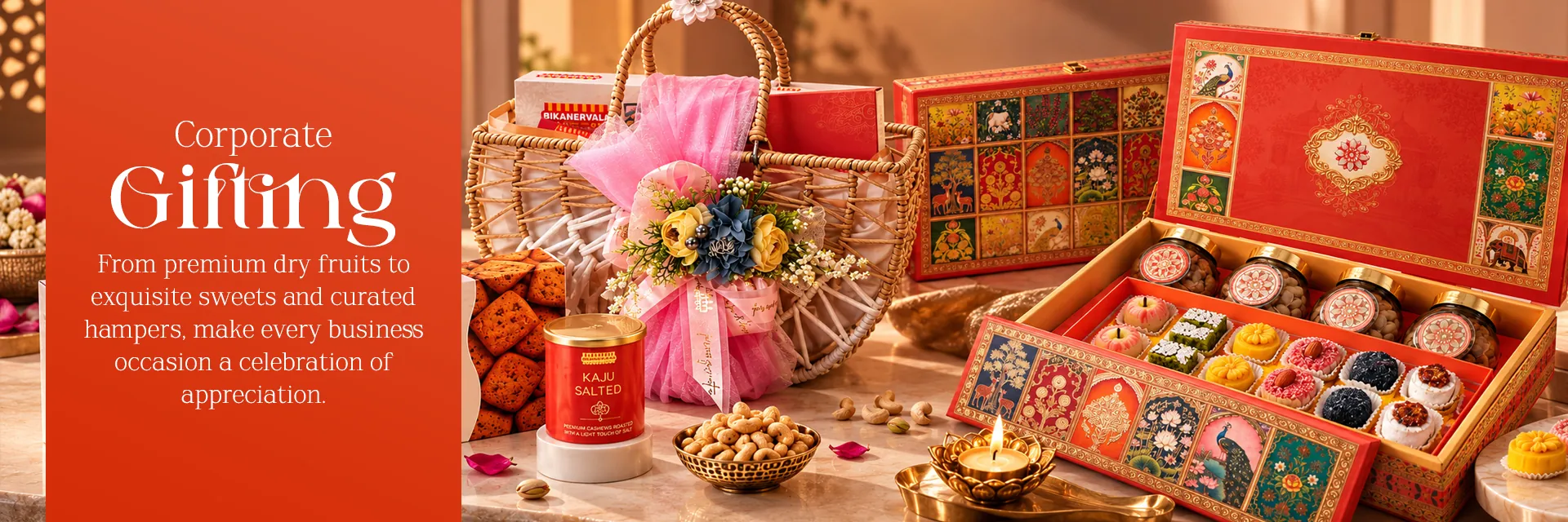 Corporate gifting: dry fruits, sweets and hampers